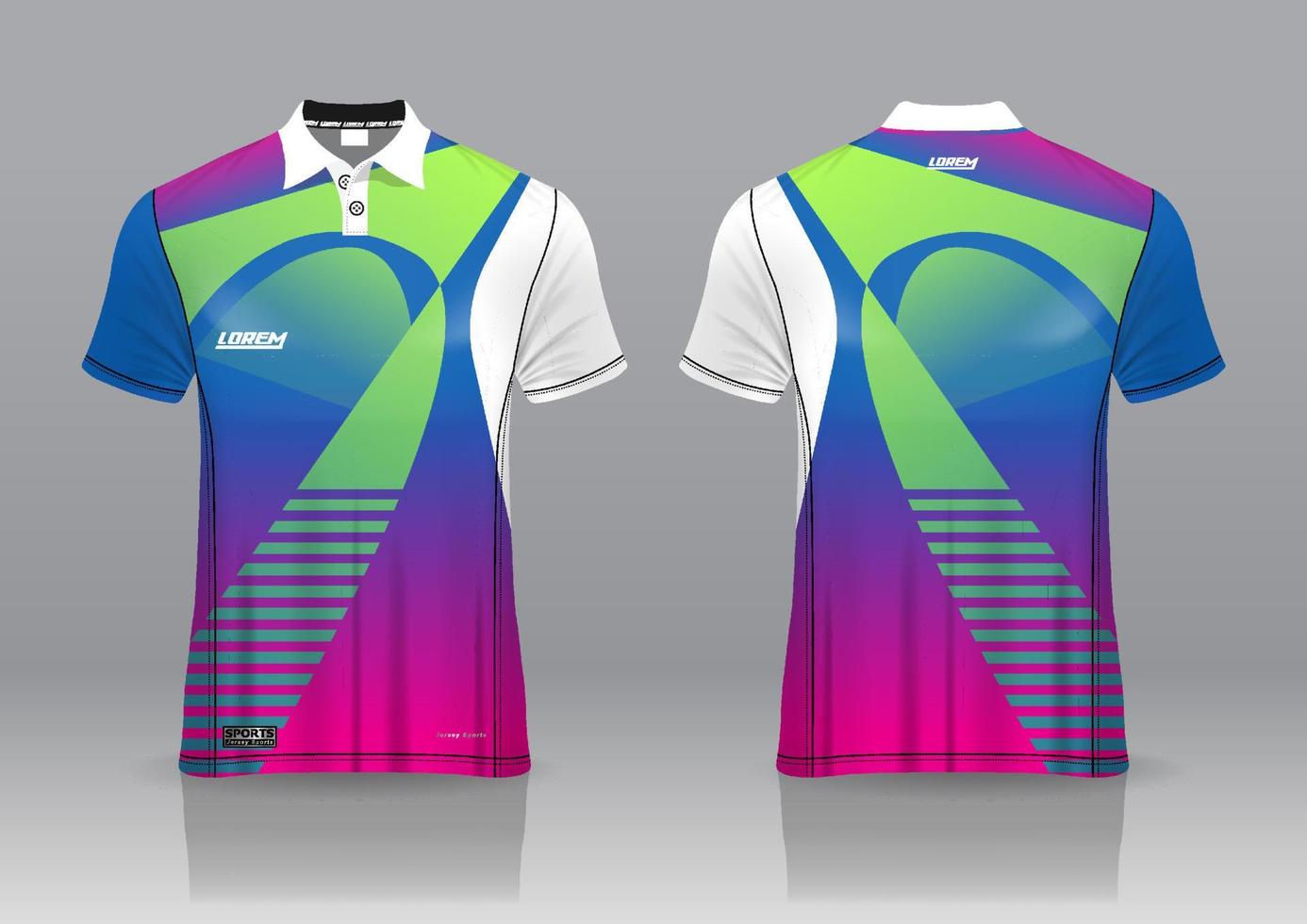 design uniforme de camisa pólo, pode ser usado para badminton, golfe em vista frontal, vista traseira. vetor de maquete de jersey, design premium muito simples e fácil de personalizar