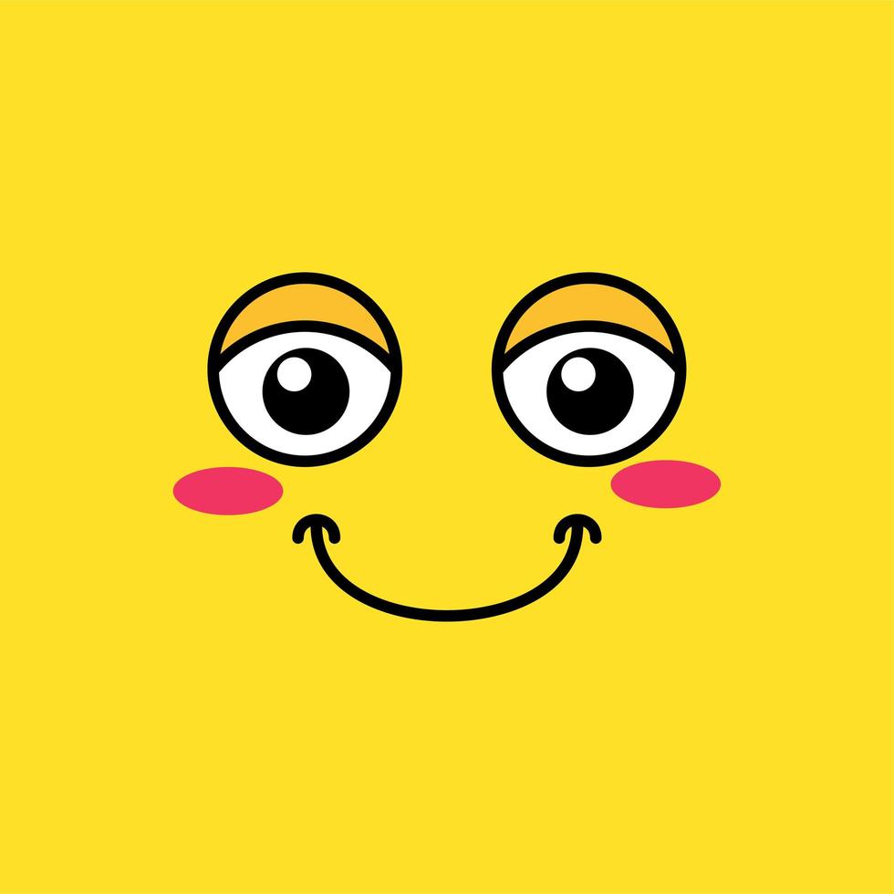 sorrindo tímido ilustração vetorial de emoji vetor