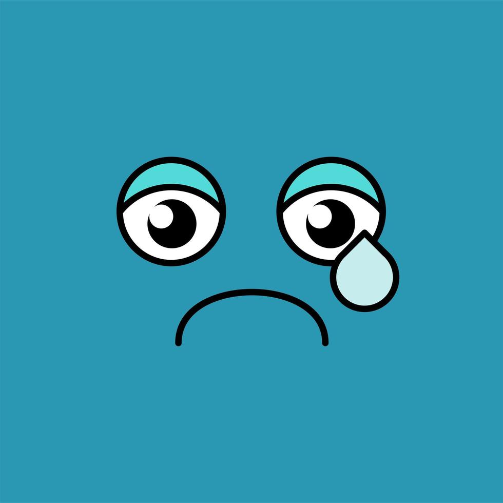 ilustração em vetor emoji triste