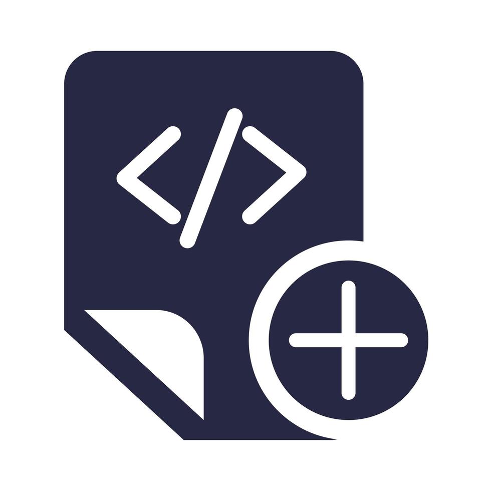 arquivo de script de codificação adicionando ícone de vetor de símbolo de glifo