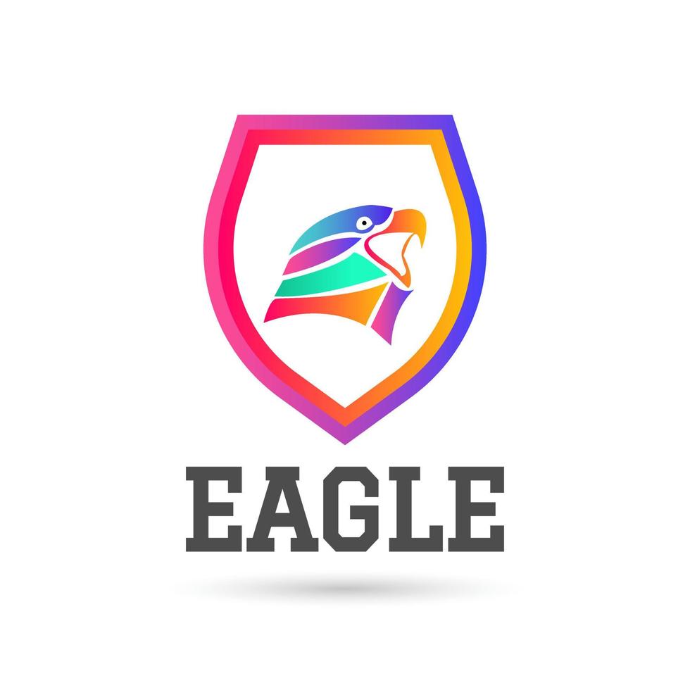 falcão, águia logotipo ícone ilustração vetorial design. Cor gradiente vetor