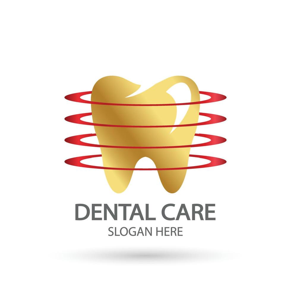 logotipo da clínica dentária. modelo de vetor de dente, ícone de símbolo de higiene bucal e clínica com estilo de design moderno.