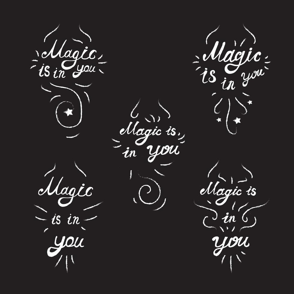 lettering motivação mágica vetor