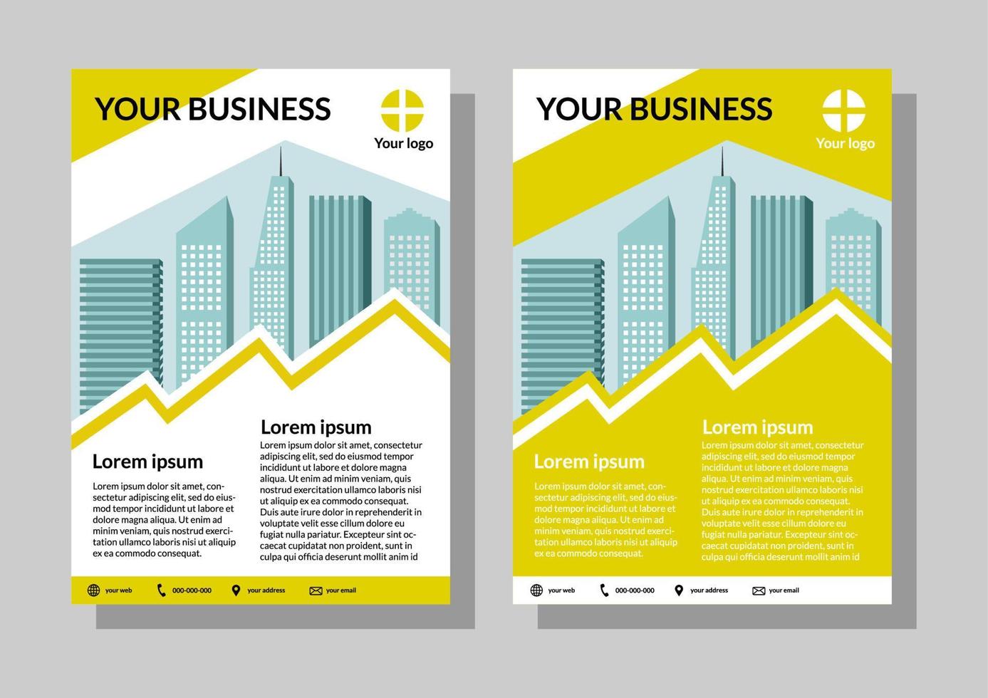 modelo de folheto de negócios de tamanho A4. brochuras para negócios, imobiliárias vetor