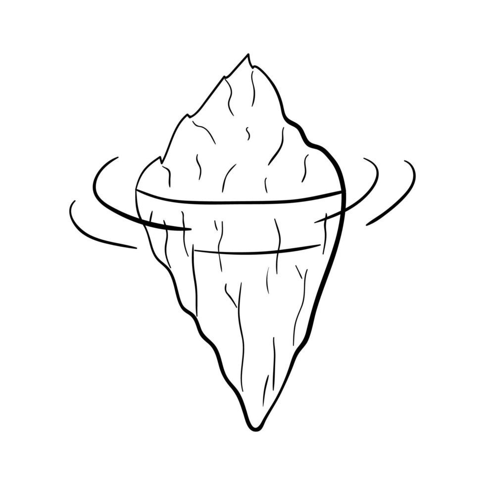 iceberg doodle vector mão fria ártica desenhada ilustração de inverno isolada no fundo branco