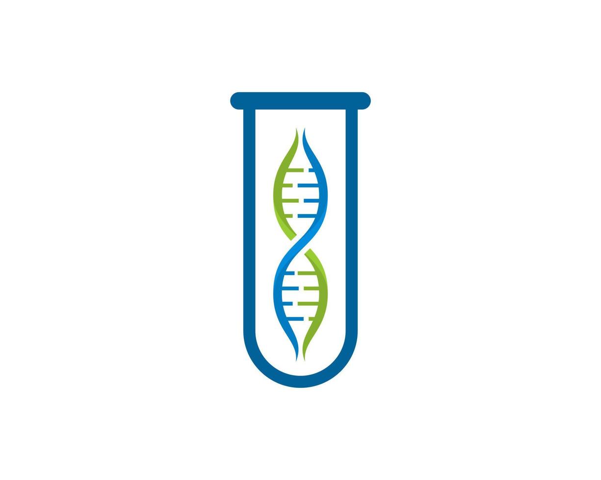 laboratório de garrafas com símbolo de dna dentro vetor