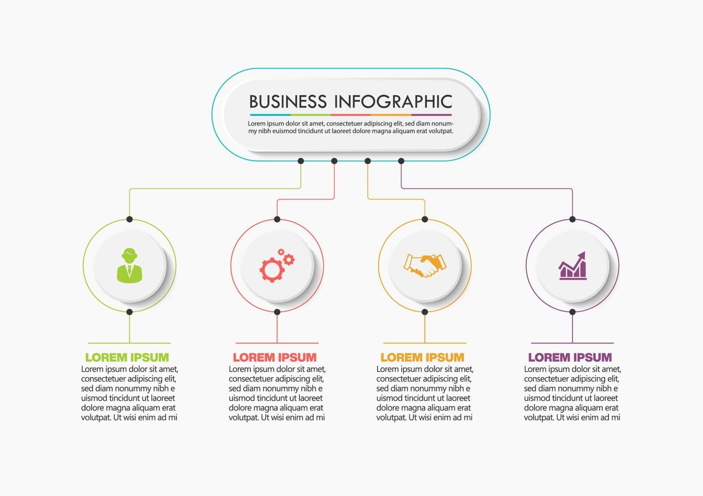 apresentação modelo de infográfico de negócios vetor