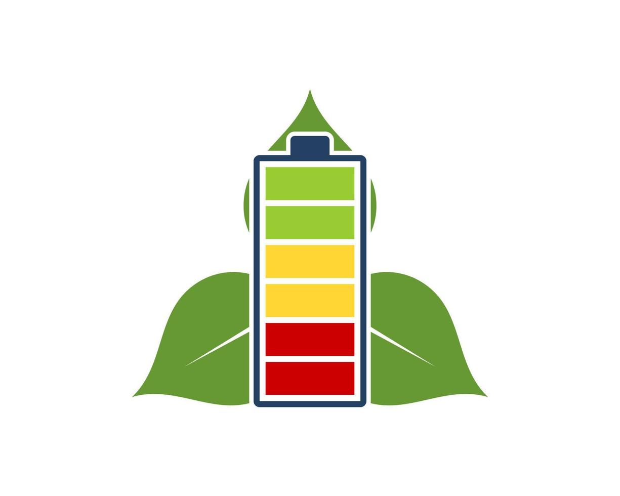 folha de três naturezas com bateria elétrica dentro vetor