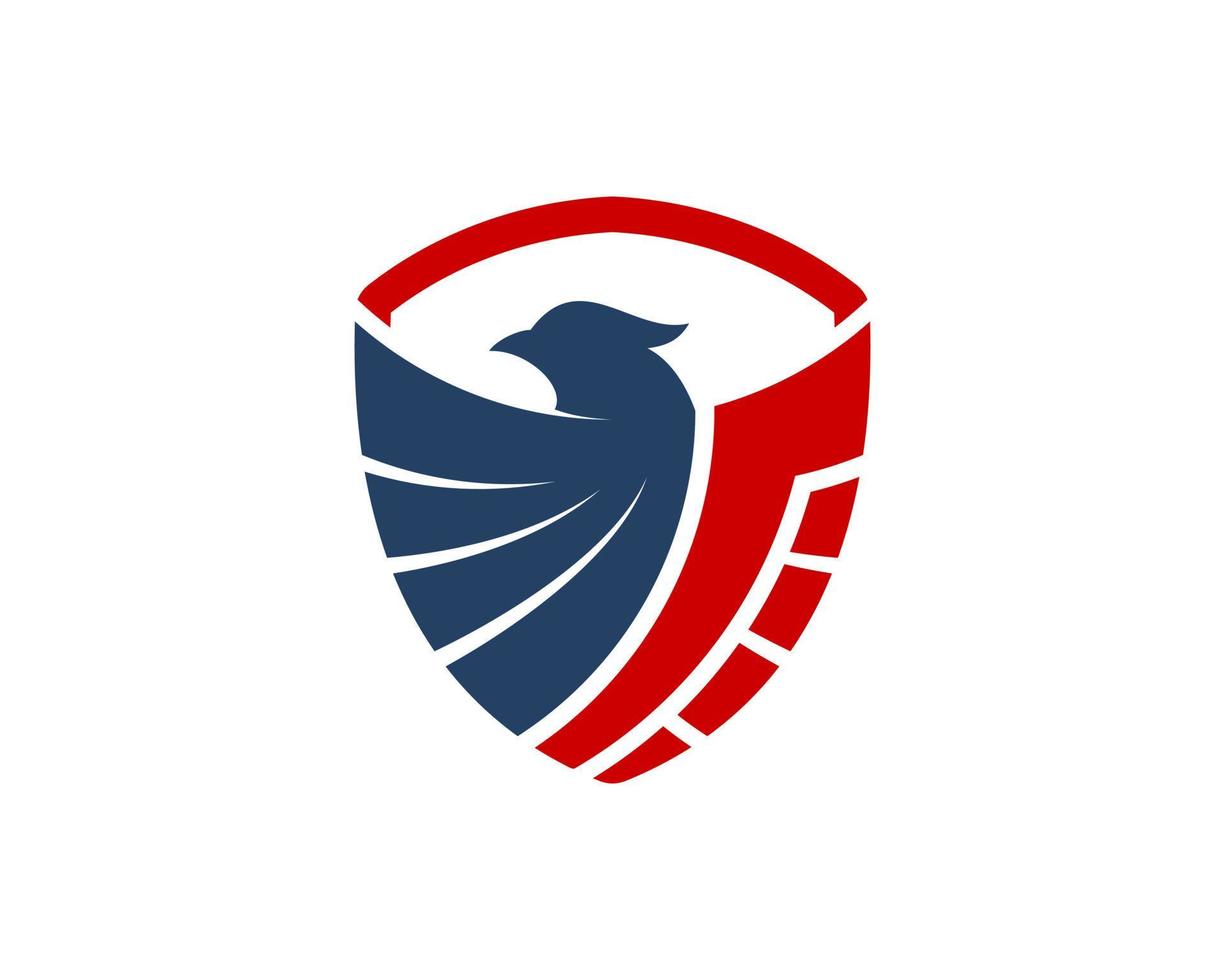 escudo abstrato com águia patriótica dentro vetor
