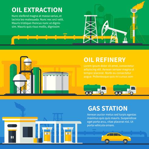 Conjunto de bandeiras de gás de petróleo vetor