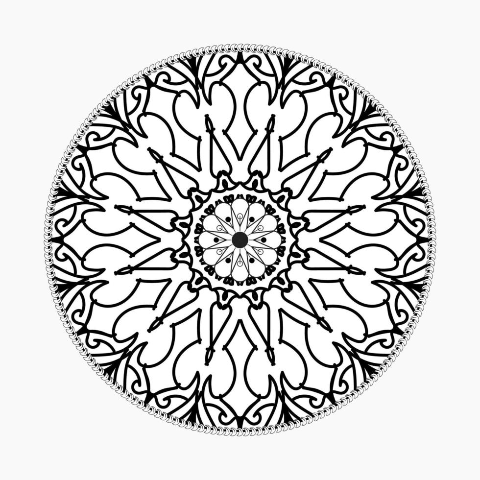 padrão circular em forma de mandala com flor para decoração de tatuagem de mandala de henna vetor