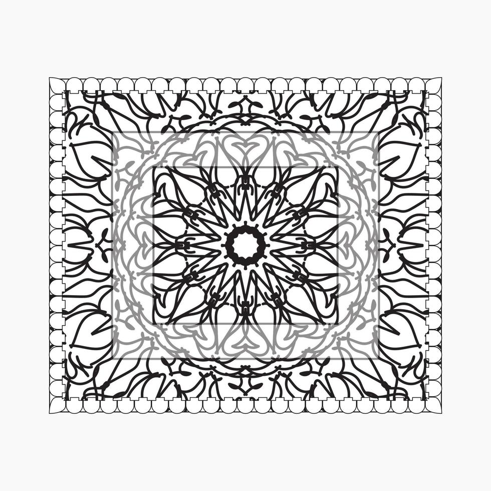 mão desenhada moldura com mandala. decoração em doodle oriental étnico ou vetor