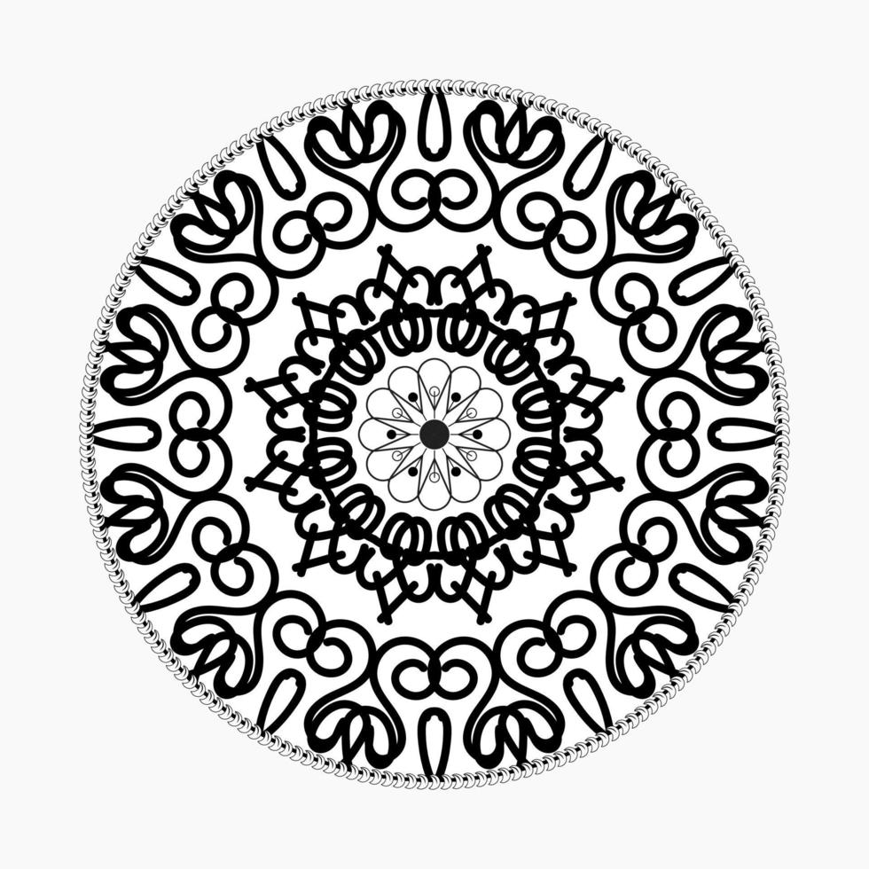 padrão circular em forma de mandala com flor para decoração de tatuagem de mandala de henna vetor