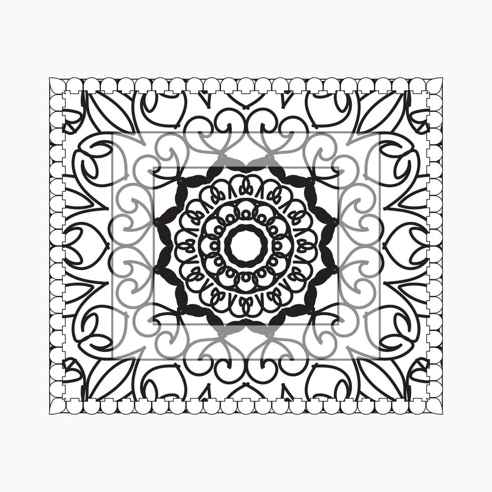 mão desenhada moldura com mandala. decoração em doodle oriental étnico ou vetor