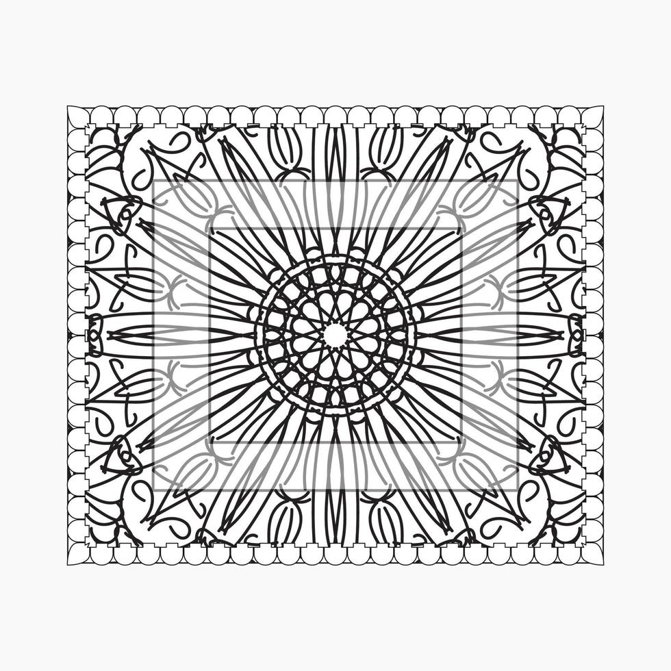 mão desenhada moldura com mandala. decoração em doodle oriental étnico ou vetor