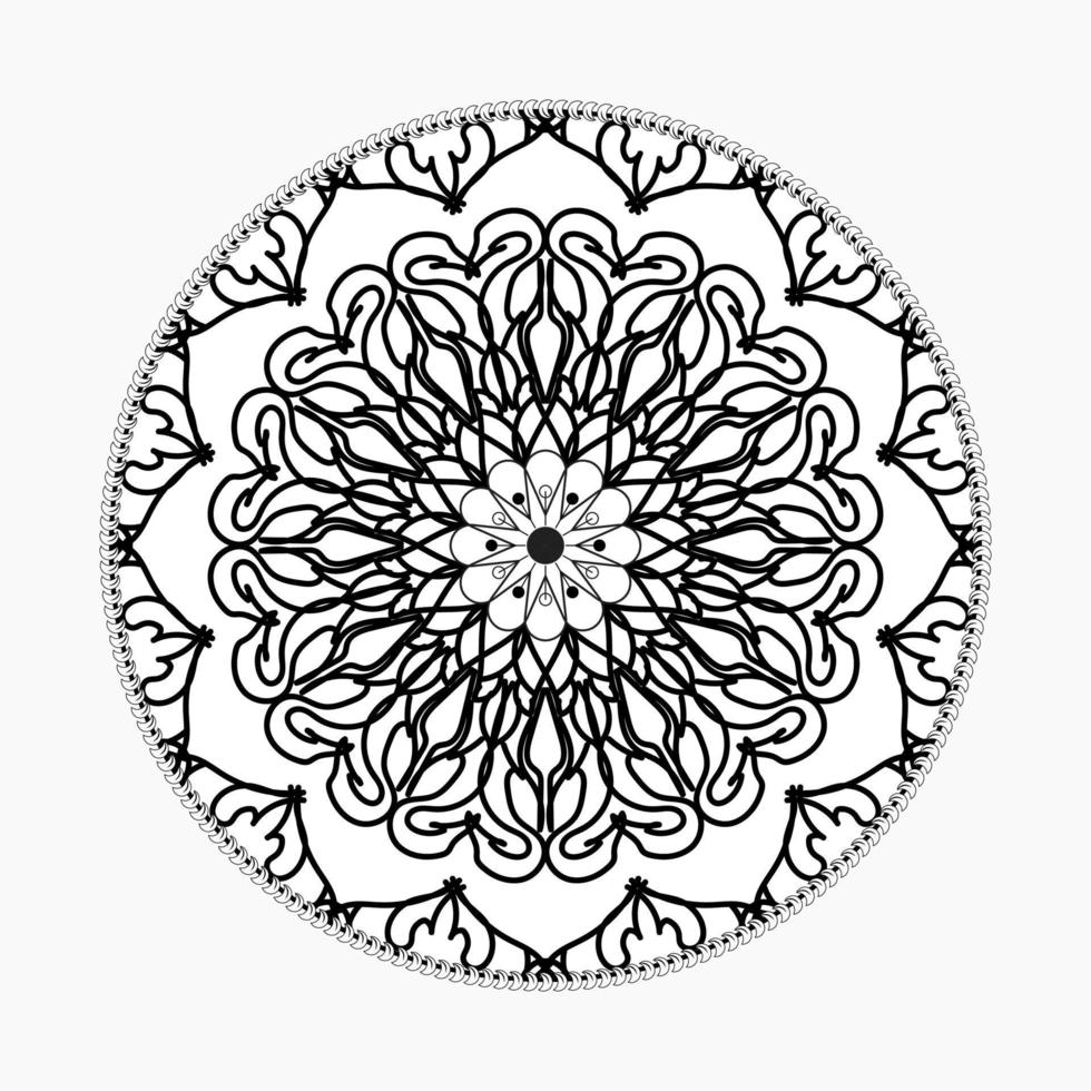 padrão circular em forma de mandala com flor para decoração de tatuagem de mandala de henna vetor