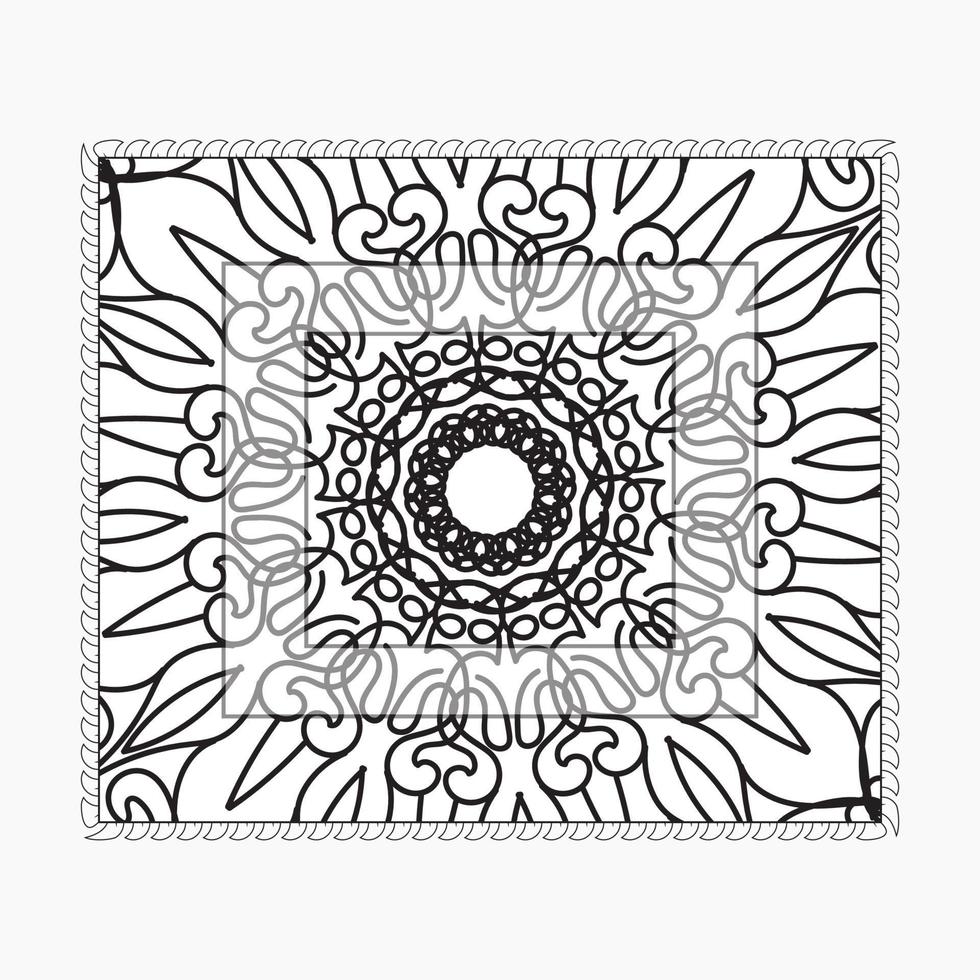 mão desenhada moldura com mandala. decoração em doodle oriental étnico ou vetor