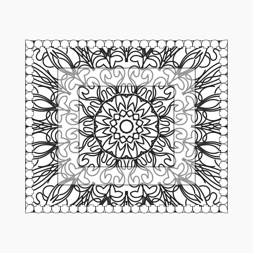 mão desenhada moldura com mandala. decoração em doodle oriental étnico ou vetor