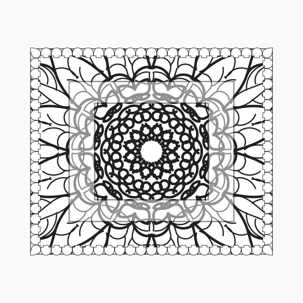 mão desenhada moldura com mandala. decoração em doodle oriental étnico ou vetor