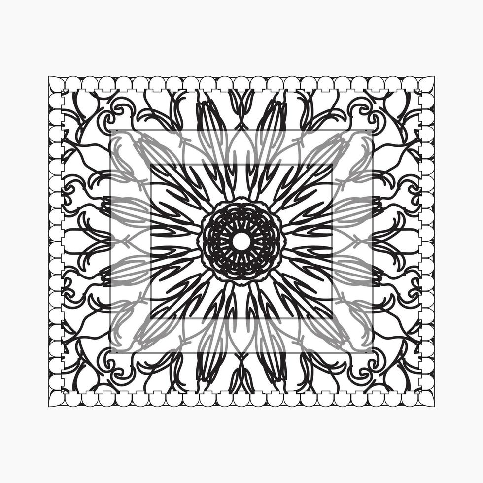 mão desenhada moldura com mandala. decoração em doodle oriental étnico ou vetor