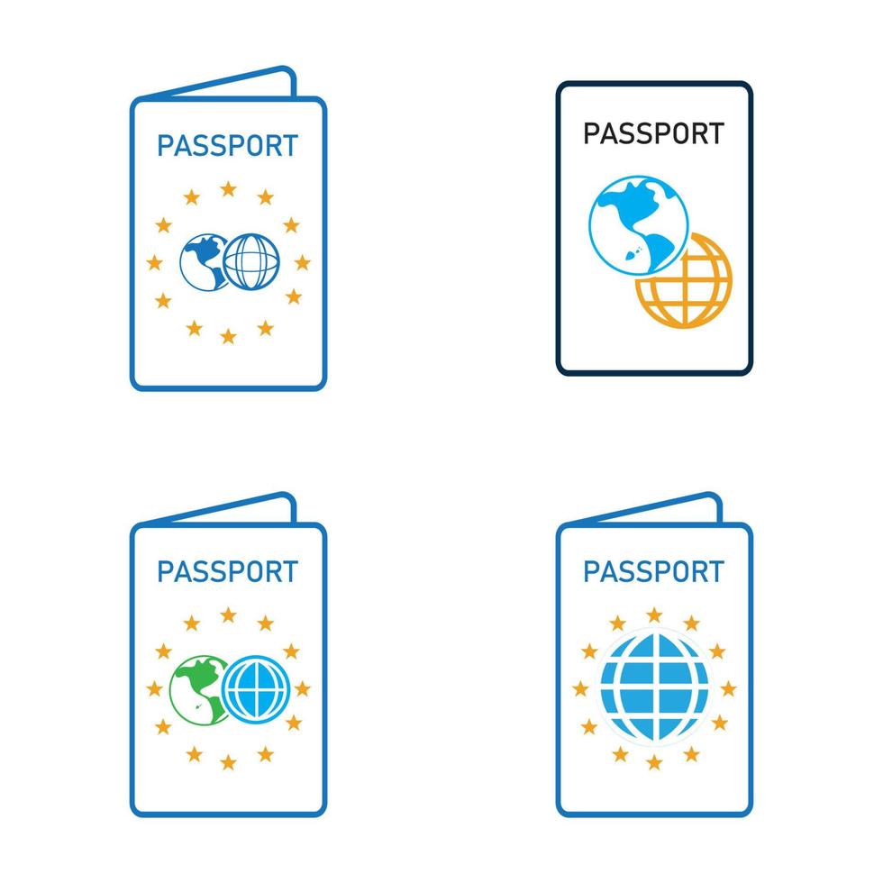 ícone de vetor de passaporte internacional - viagem, embarque, aeroporto, ilustração vetorial de documento