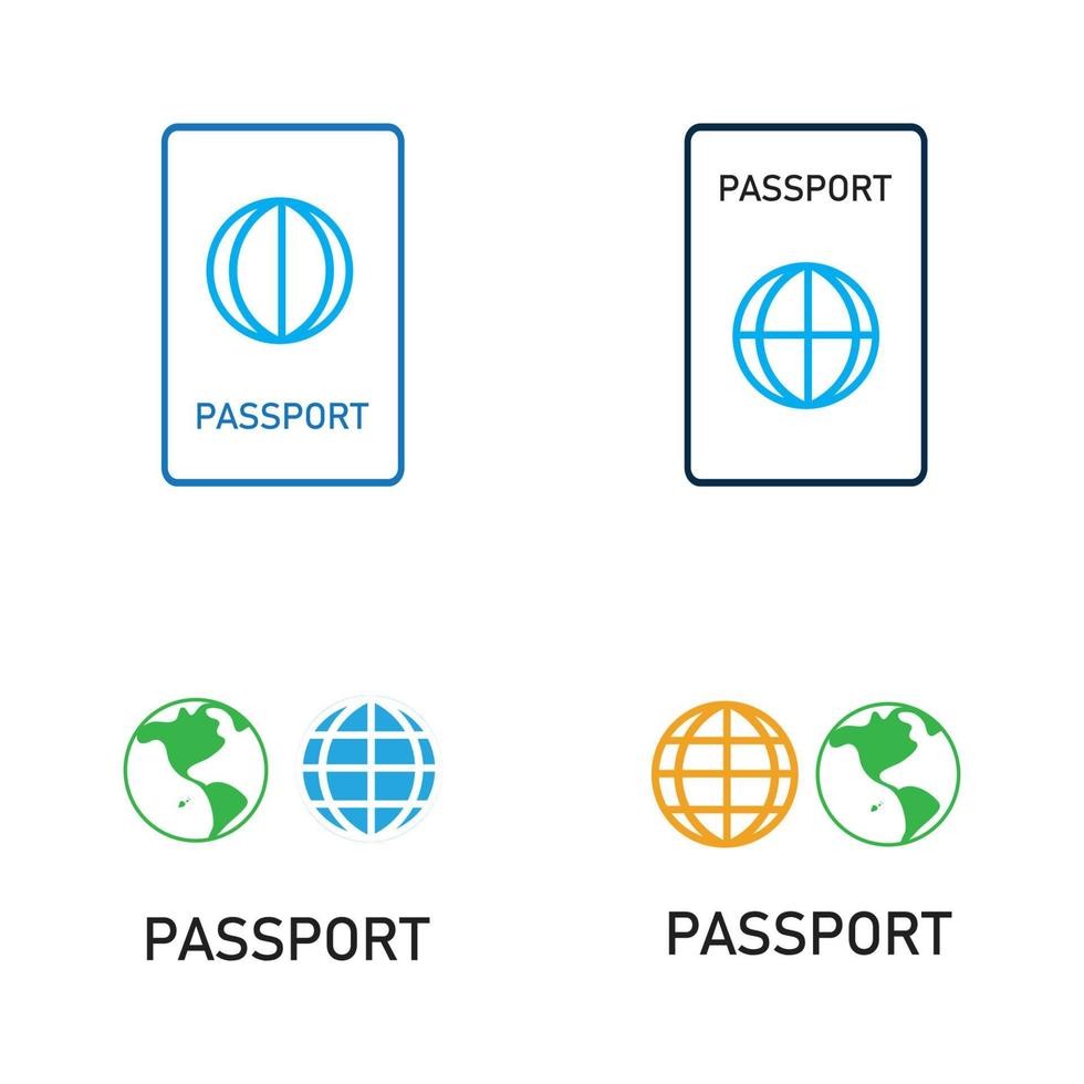 ícone de vetor de passaporte internacional - viagem, embarque, aeroporto, ilustração vetorial de documento