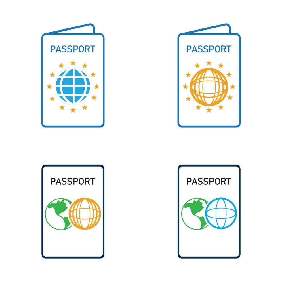 ícone de vetor de passaporte internacional - viagem, embarque, aeroporto, ilustração vetorial de documento