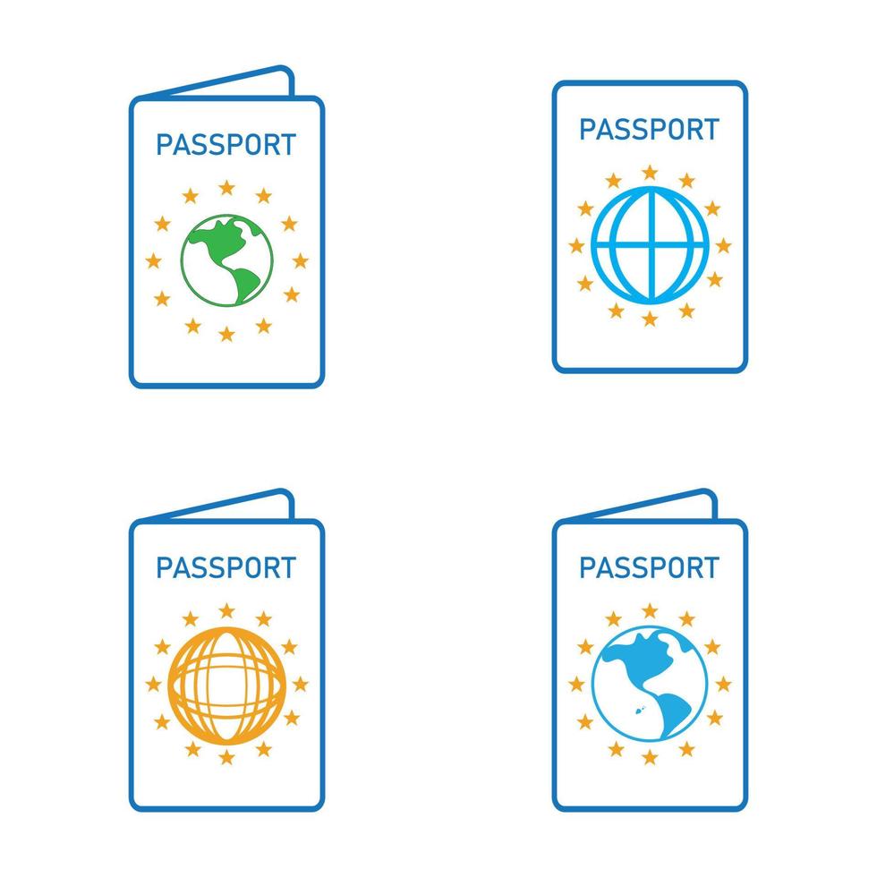 ícone de vetor de passaporte internacional - viagem, embarque, aeroporto, ilustração vetorial de documento