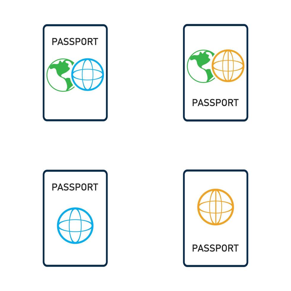 ícone de vetor de passaporte internacional - viagem, embarque, aeroporto, ilustração vetorial de documento