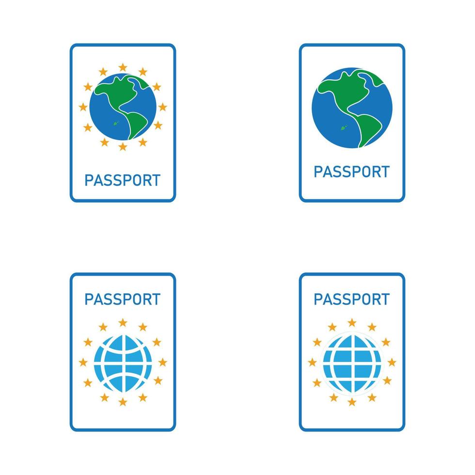 ícone de vetor de passaporte internacional - viagem, embarque, aeroporto, ilustração vetorial de documento