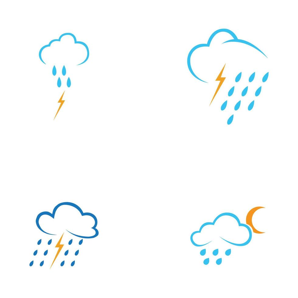 ícone de pingos de chuva logotipo ilustração vetorial design vetor