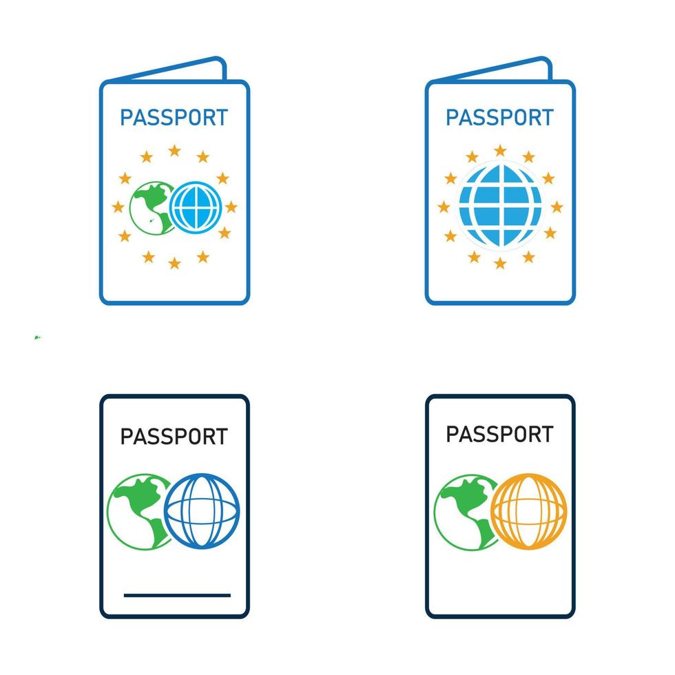 ícone de vetor de passaporte internacional - viagem, embarque, aeroporto, ilustração vetorial de documento