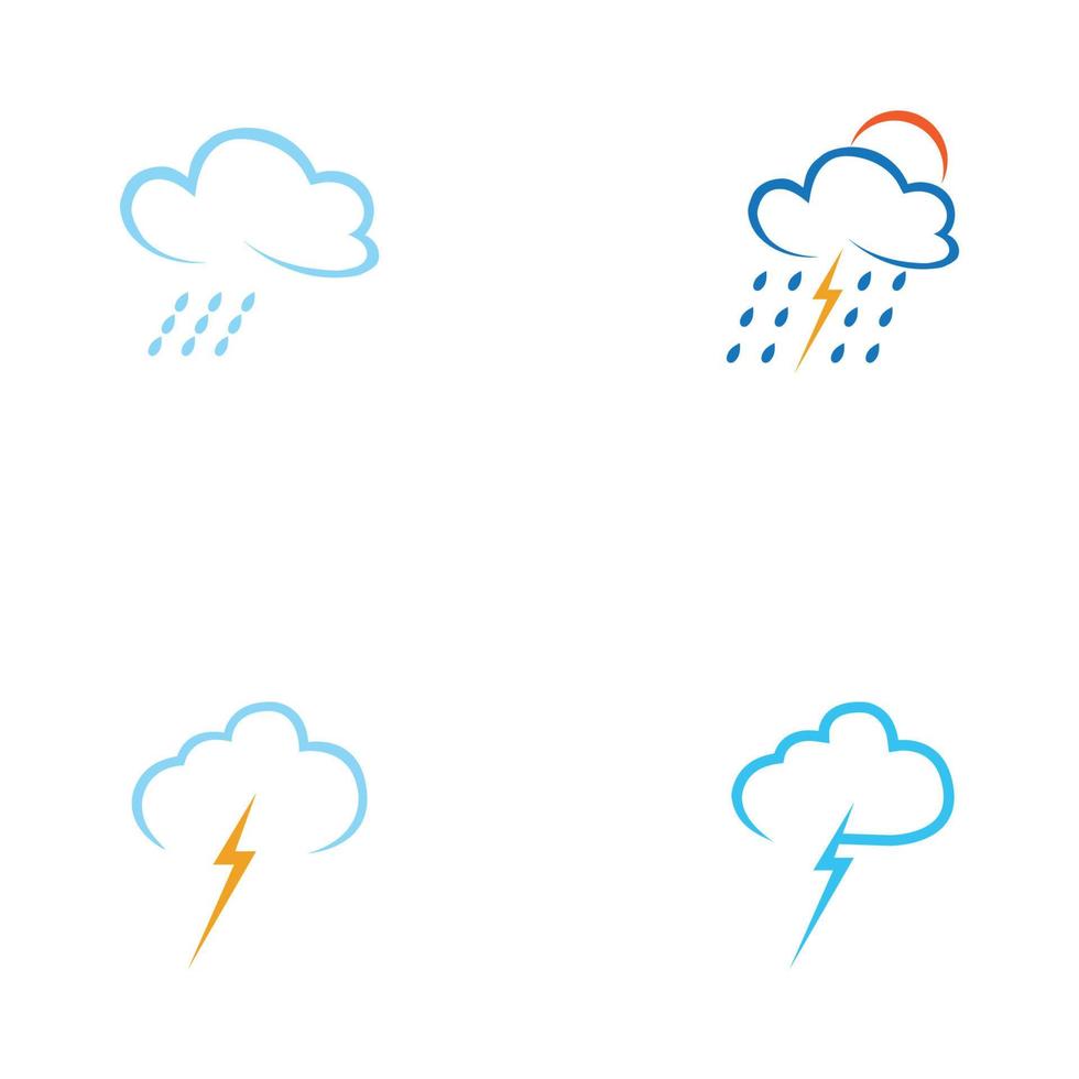 ícone de pingos de chuva logotipo ilustração vetorial design vetor