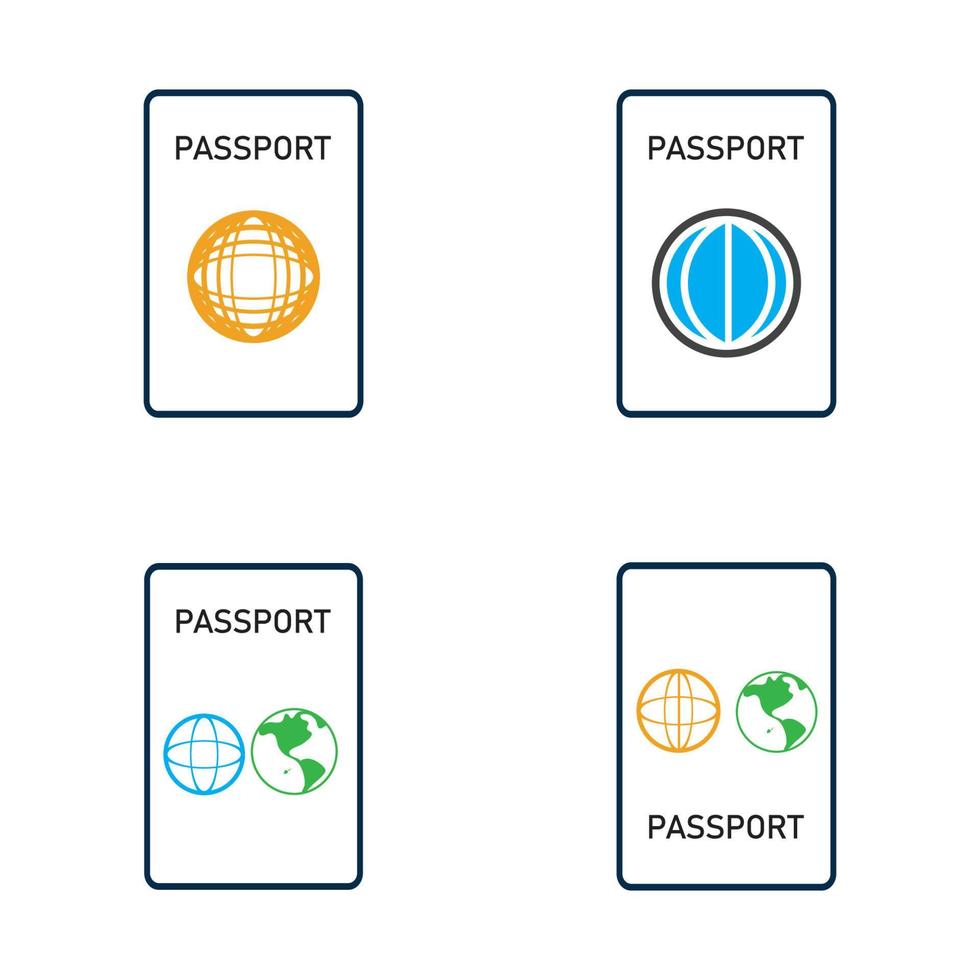 ícone de vetor de passaporte internacional - viagem, embarque, aeroporto, ilustração vetorial de documento