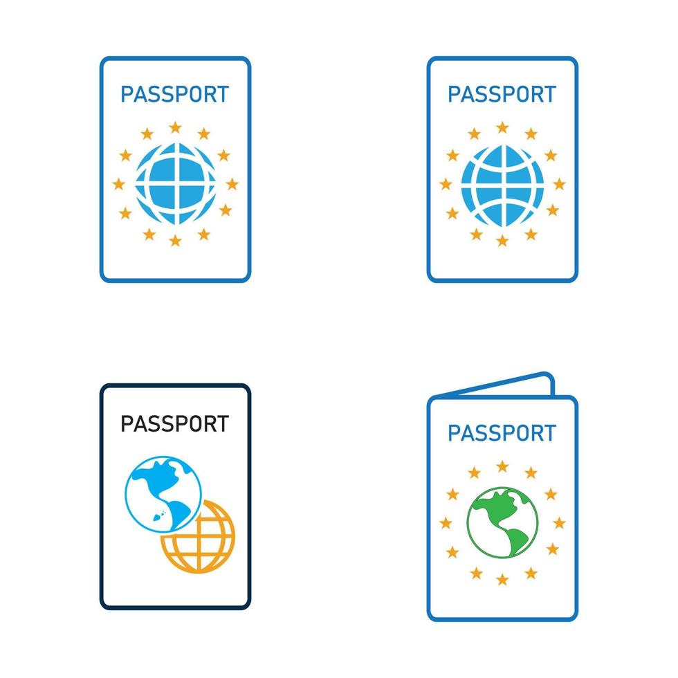 ícone de vetor de passaporte internacional - viagem, embarque, aeroporto, ilustração vetorial de documento