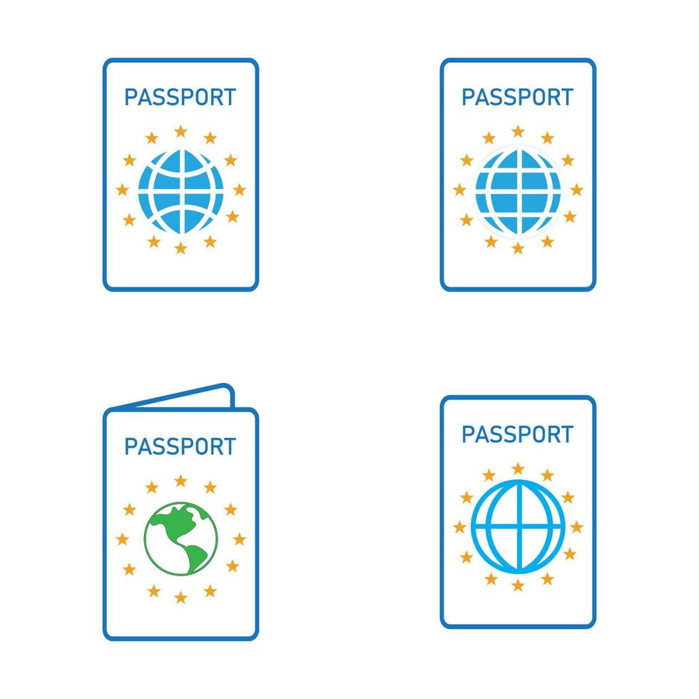 ícone de vetor de passaporte internacional - viagem, embarque, aeroporto, ilustração vetorial de documento