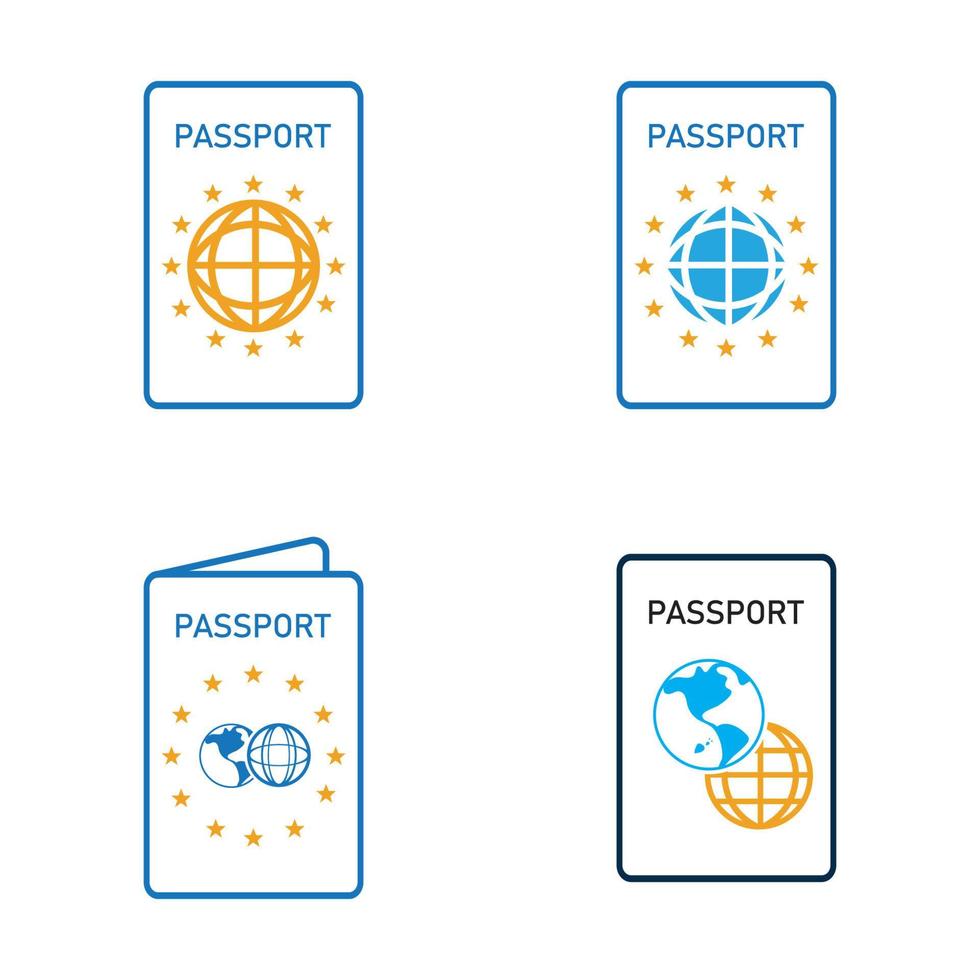 ícone de vetor de passaporte internacional - viagem, embarque, aeroporto, ilustração vetorial de documento