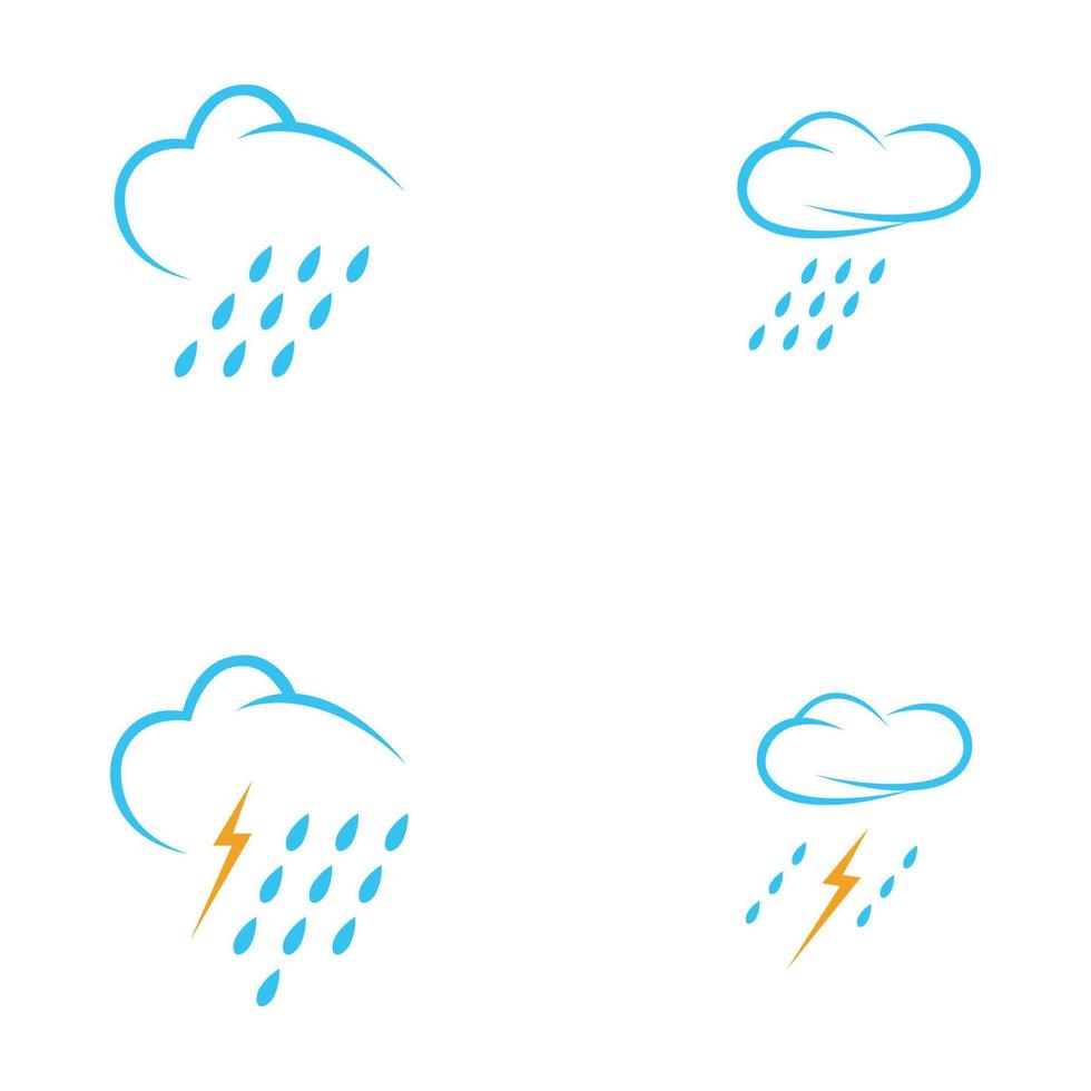 ícone de pingos de chuva logotipo ilustração vetorial design vetor