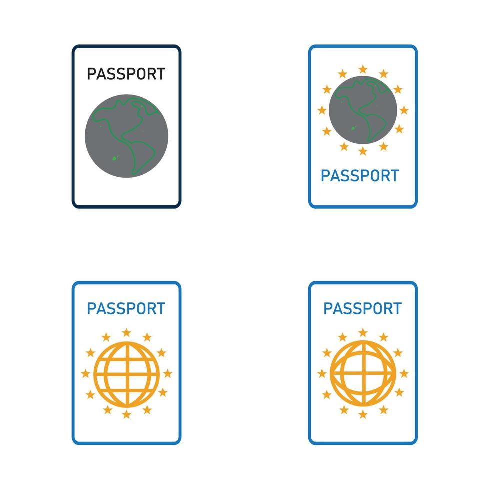ícone de vetor de passaporte internacional - viagem, embarque, aeroporto, ilustração vetorial de documento