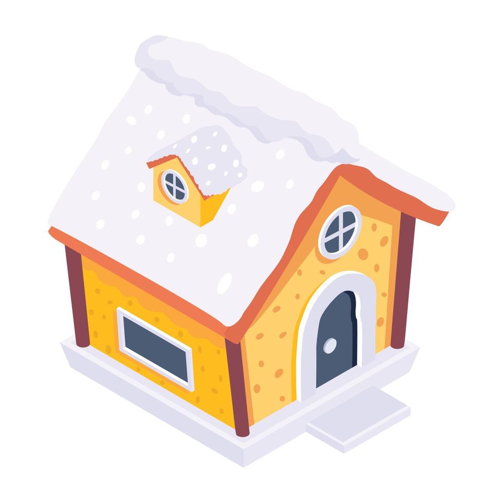 casa de neve e casa de campo vetor