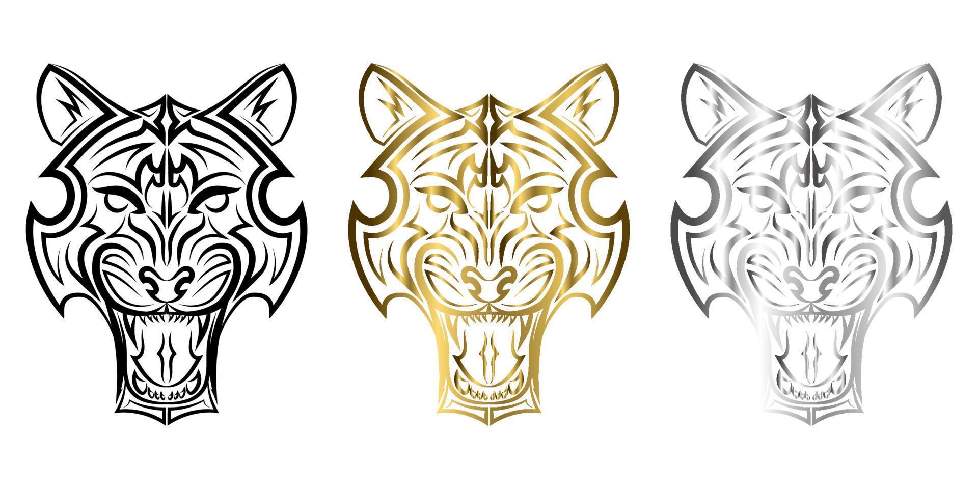 arte em linha da cabeça do tigre. bom uso de símbolo, mascote, ícone, avatar, tatuagem, design de camiseta, logotipo ou qualquer design que você quiser. vetor