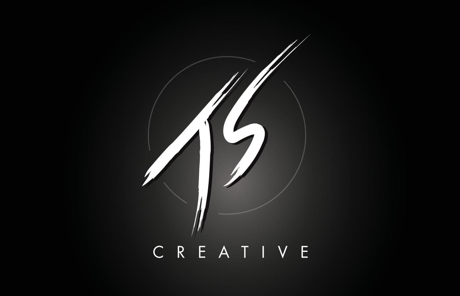 js js design de logotipo de letra escovada com textura de letras de escova criativa e formato hexagonal vetor