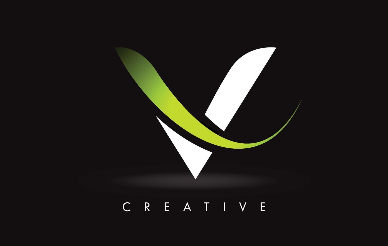 logotipo do projeto da letra v. logotipo do ícone da letra v com swoosh moderno vetor