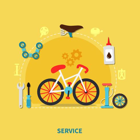 Ilustração de conceito de serviço de bicicleta vetor