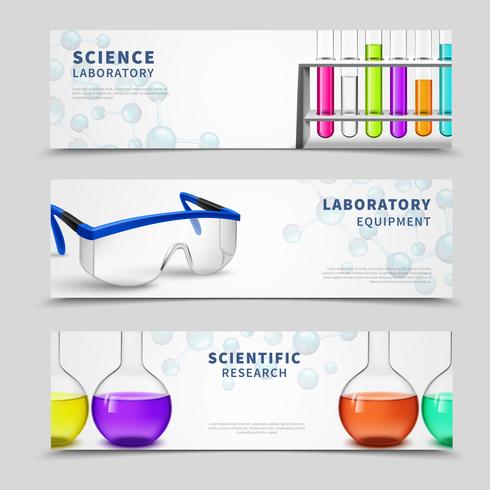Conjunto de Banners de Ciência de Laboratório vetor