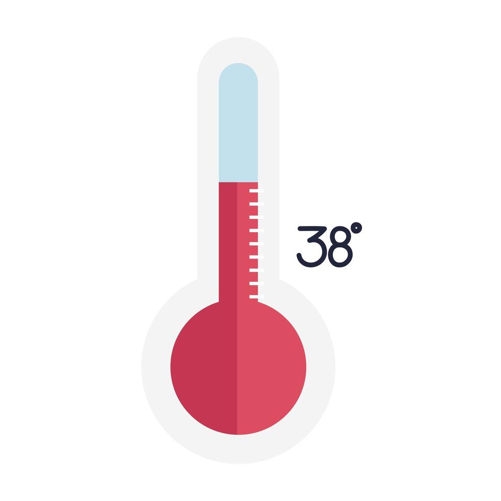 ícone isolado de medição de temperatura de termômetro vetor