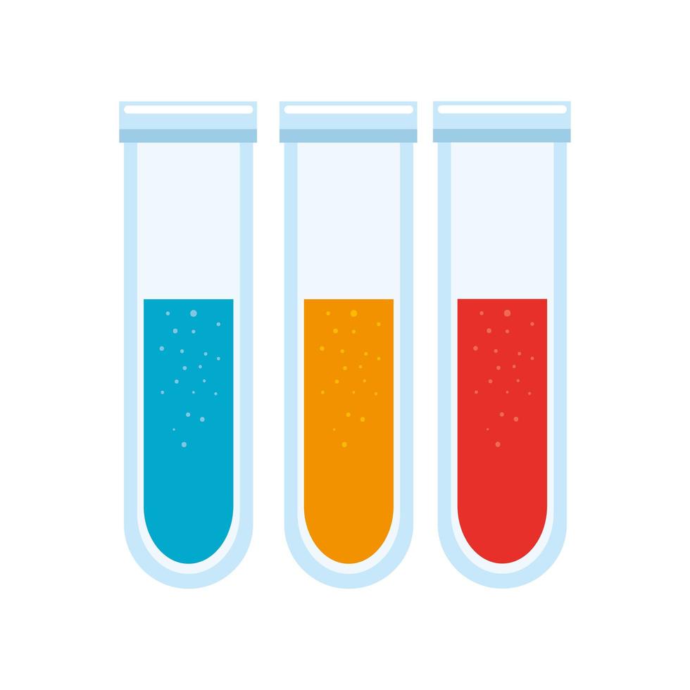 conjunto de ícone isolado de laboratório de teste de tubo vetor