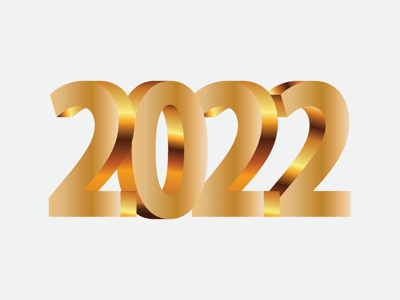 Design 3D para 2022 ano novo vetor