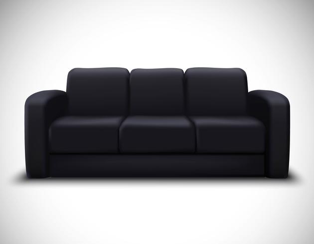 Poster realístico do sofá do elemento do modelo interior vetor