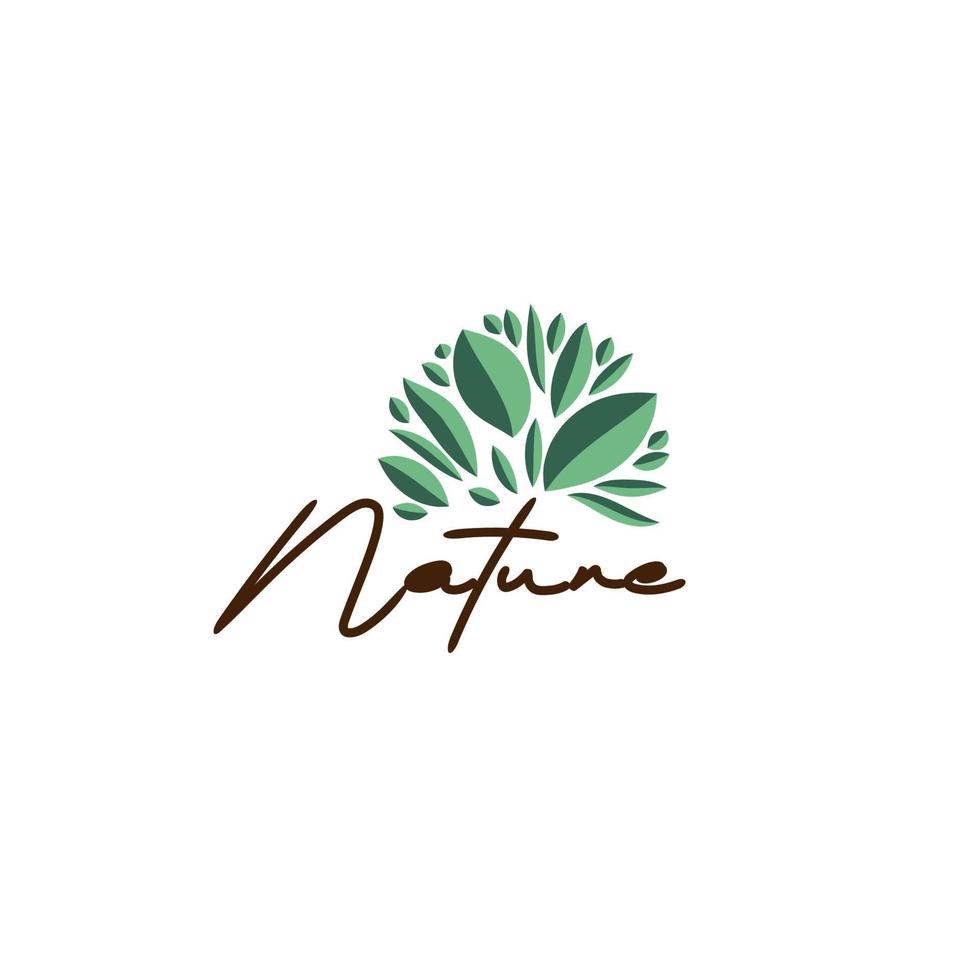 logotipo da natureza da folha e símbolo para a indústria de ambiente de sinalização vetor